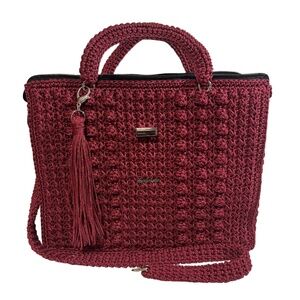 Handmade Red Sling Womens Shoulder Handbag